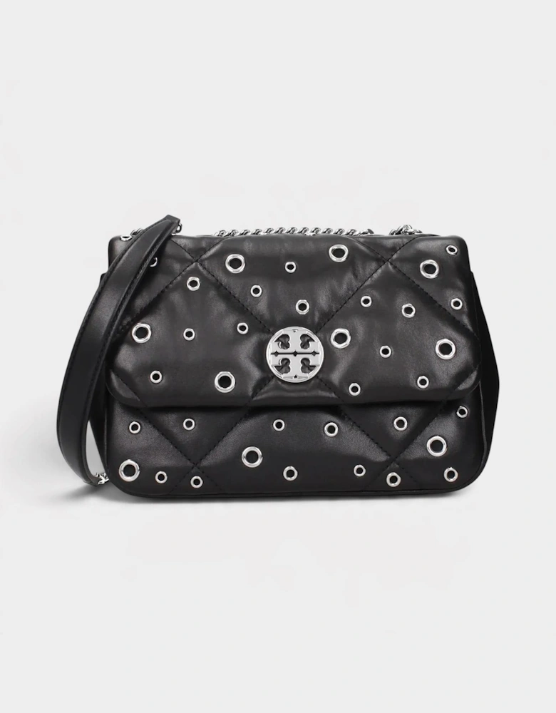 Willa Grommets Small Shoulder Bag Black