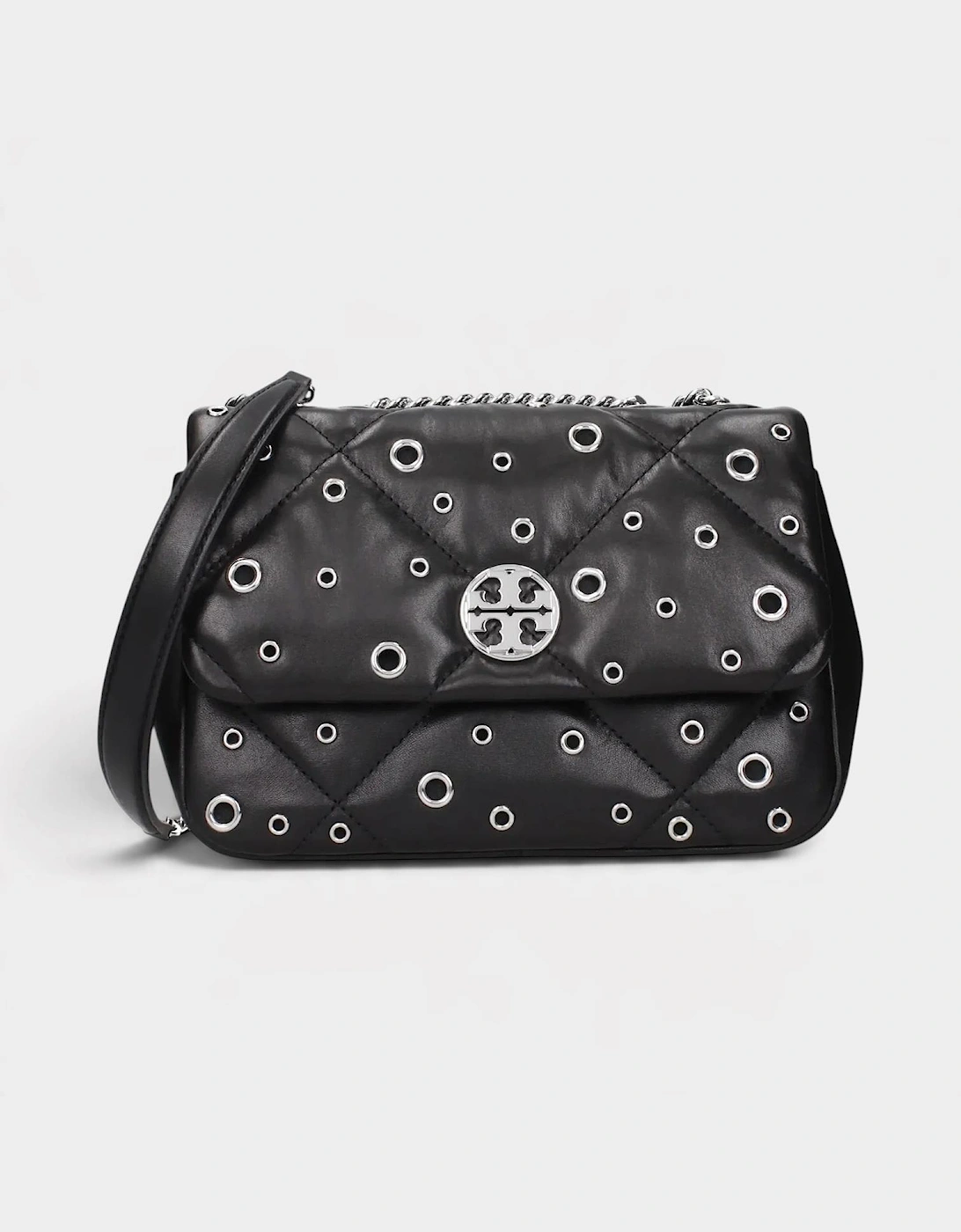 Tory Burch Women's Willa Grommets Small Shoulder Bag Black