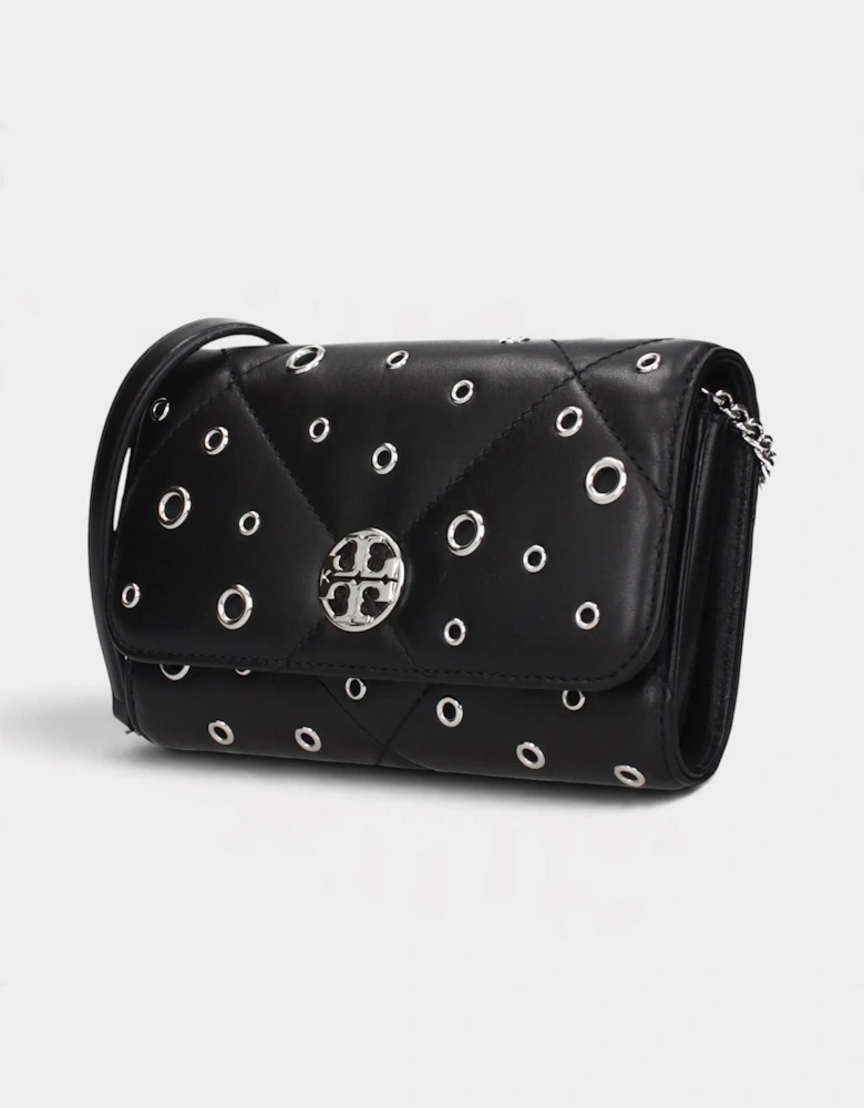 Willa Grommets Chain Wallet Black