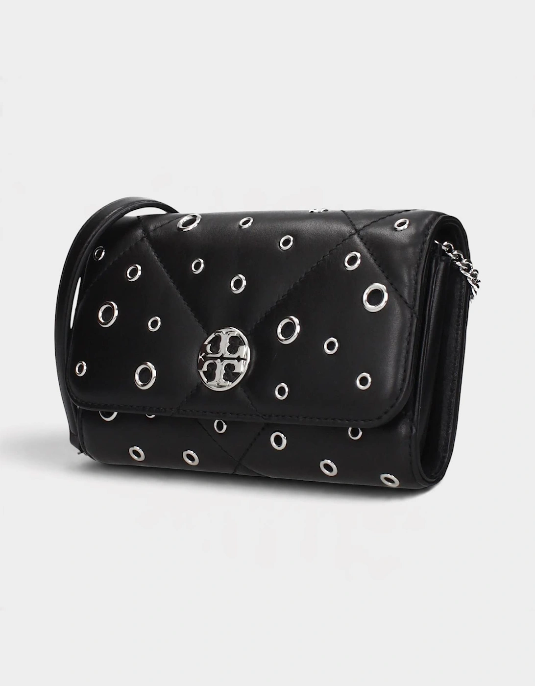Willa Grommets Chain Wallet Black