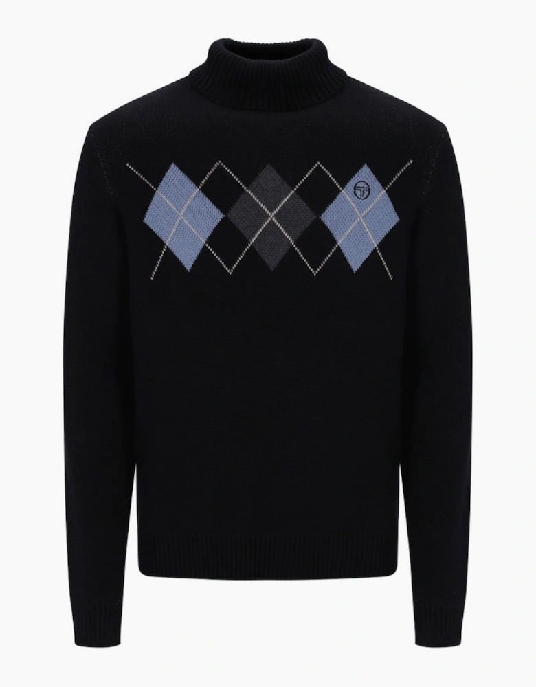 Sergio Tacchini Moretti Knitted Roll Neck Jumper - Black Country Blue