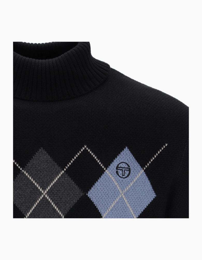 Sergio Tacchini Moretti Knitted Roll Neck Jumper - Black Country Blue