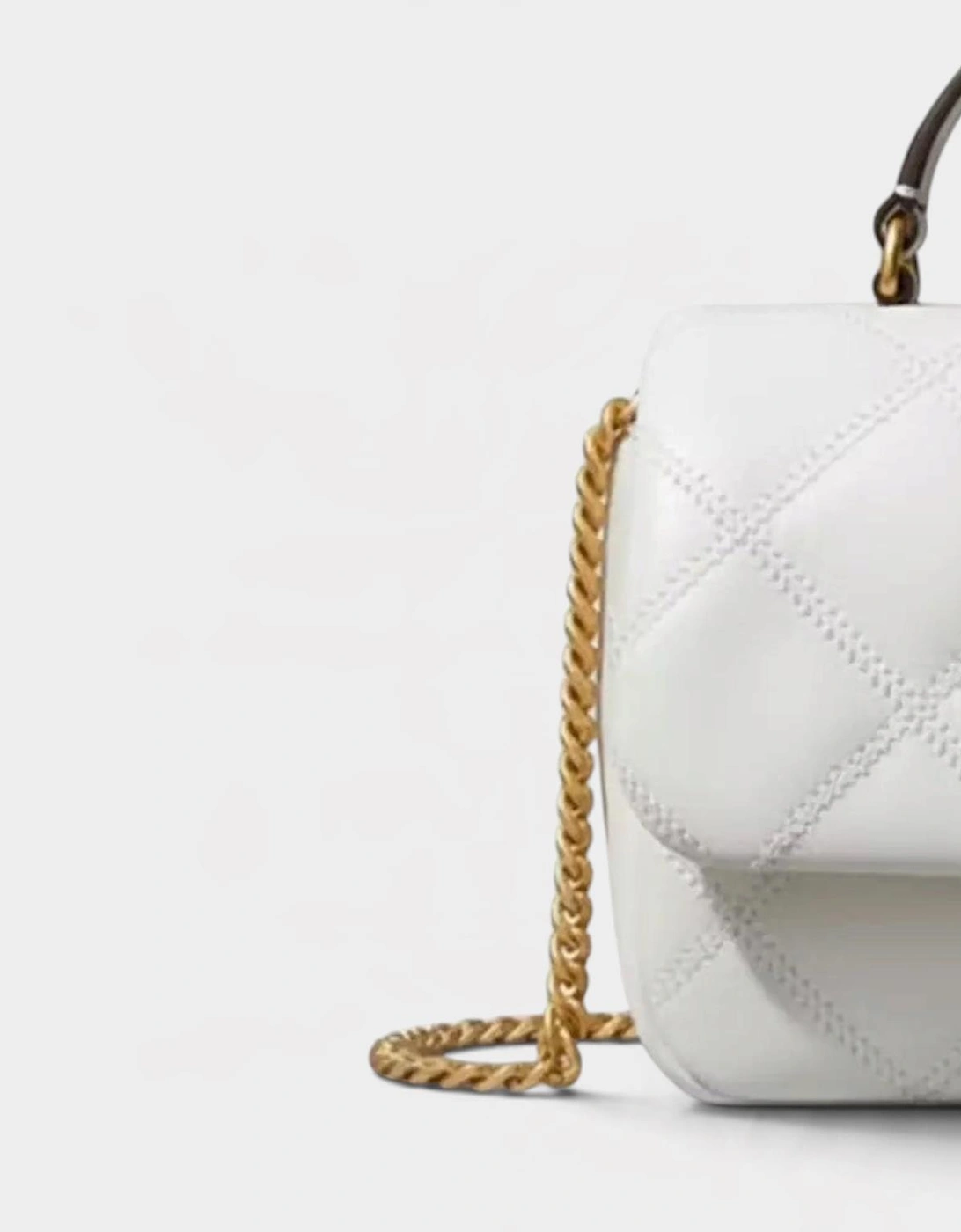 Willa Glazed Mini Top Handle Bag White