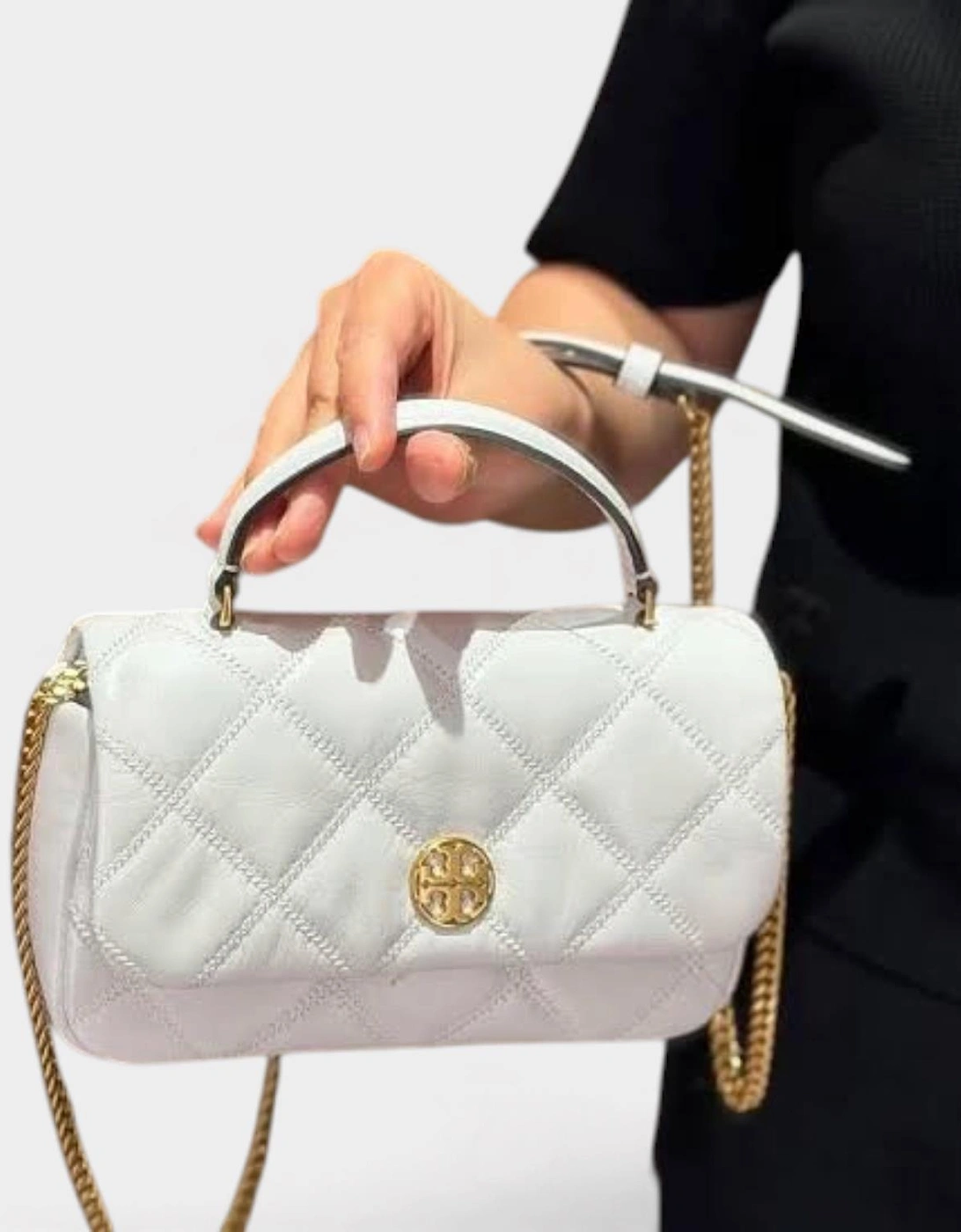 Willa Glazed Mini Top Handle Bag White