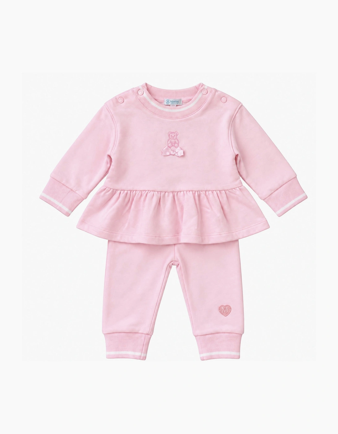 Girls Pale Pink Teddy Tracksuit