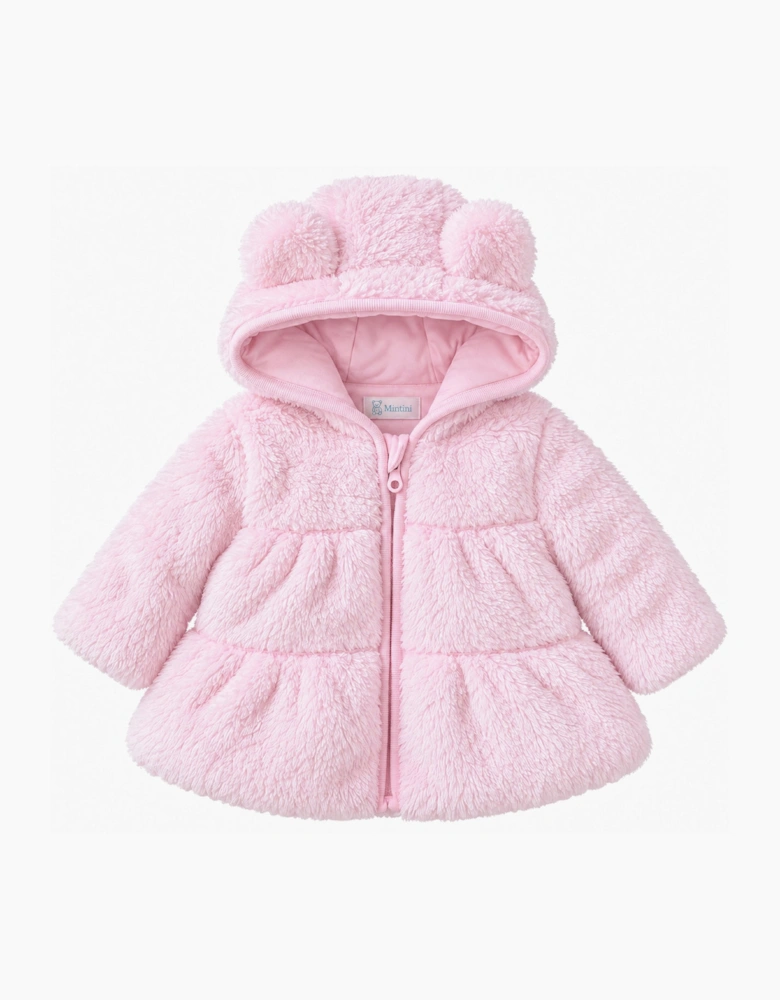 Girls Pale Pink Padded Fleece Jacket