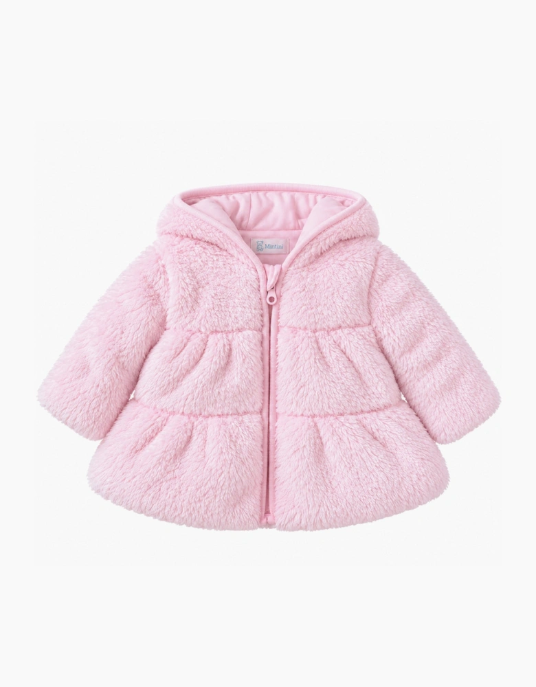 Girls Pale Pink Padded Fleece Jacket