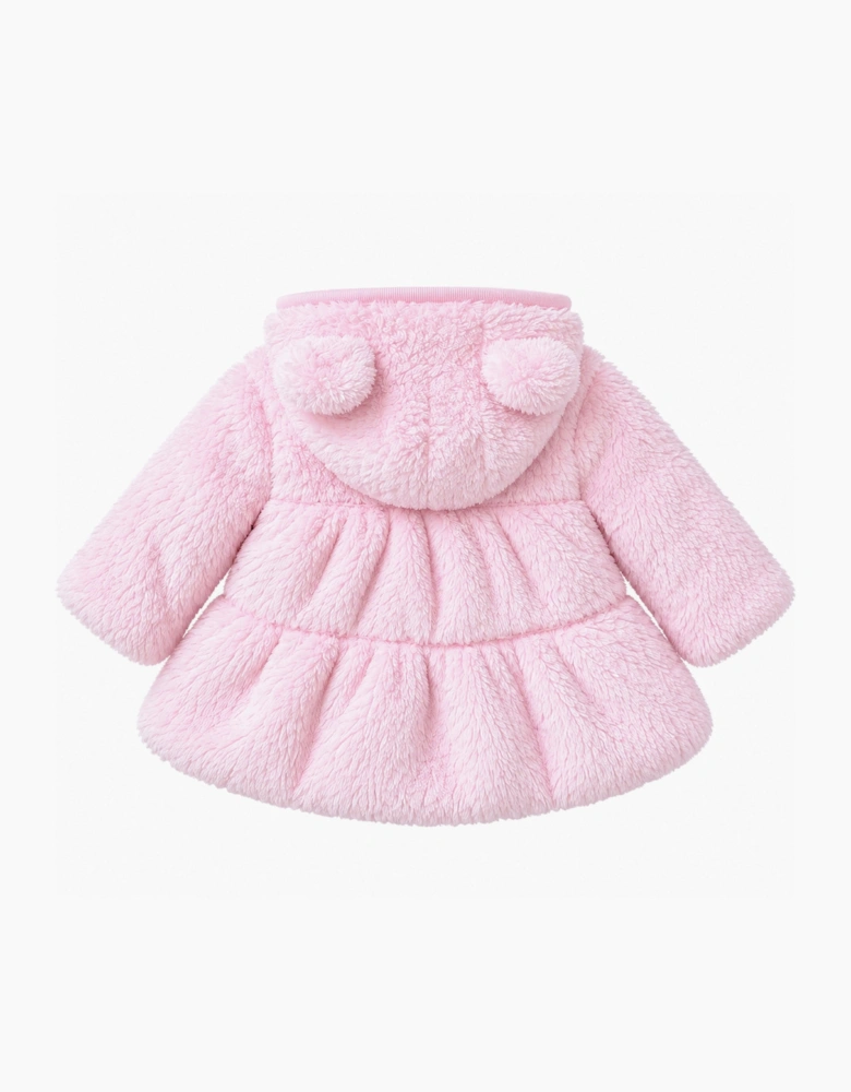 Girls Pale Pink Padded Fleece Jacket