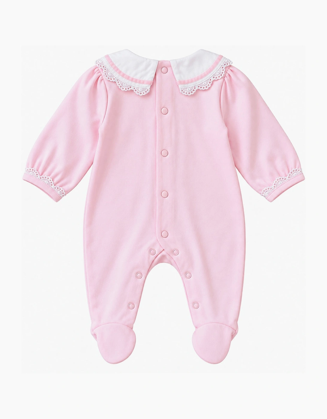 Girls Pale Pink Collared Babygrow