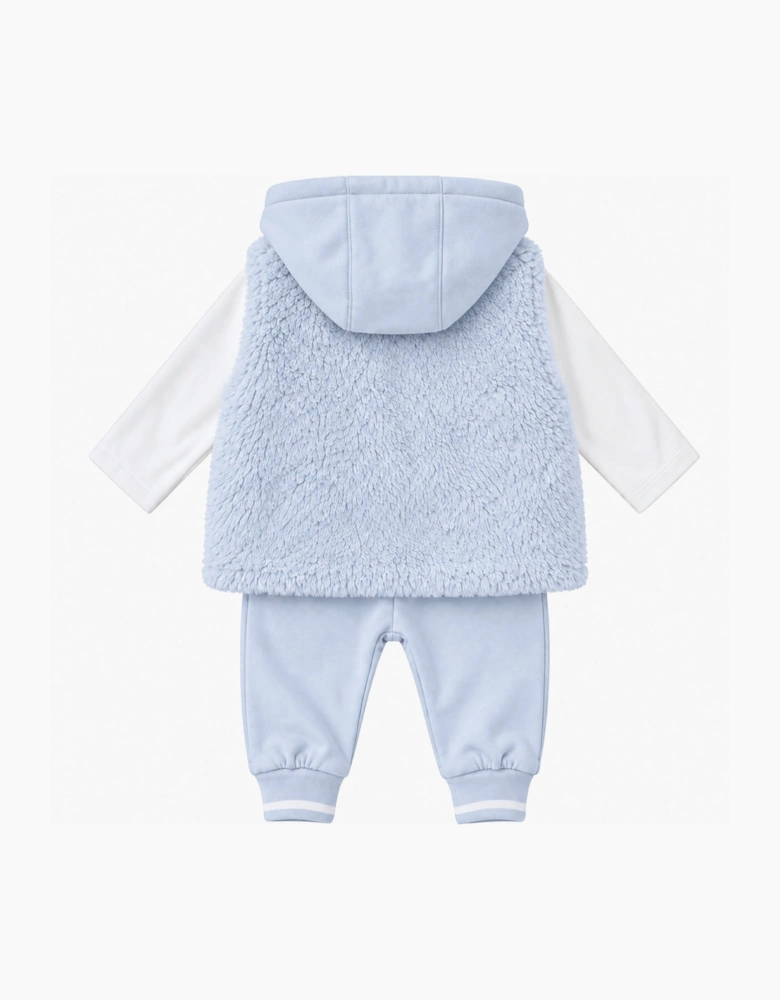 Boys Pale Blue Fleece Gilet Tracksuit