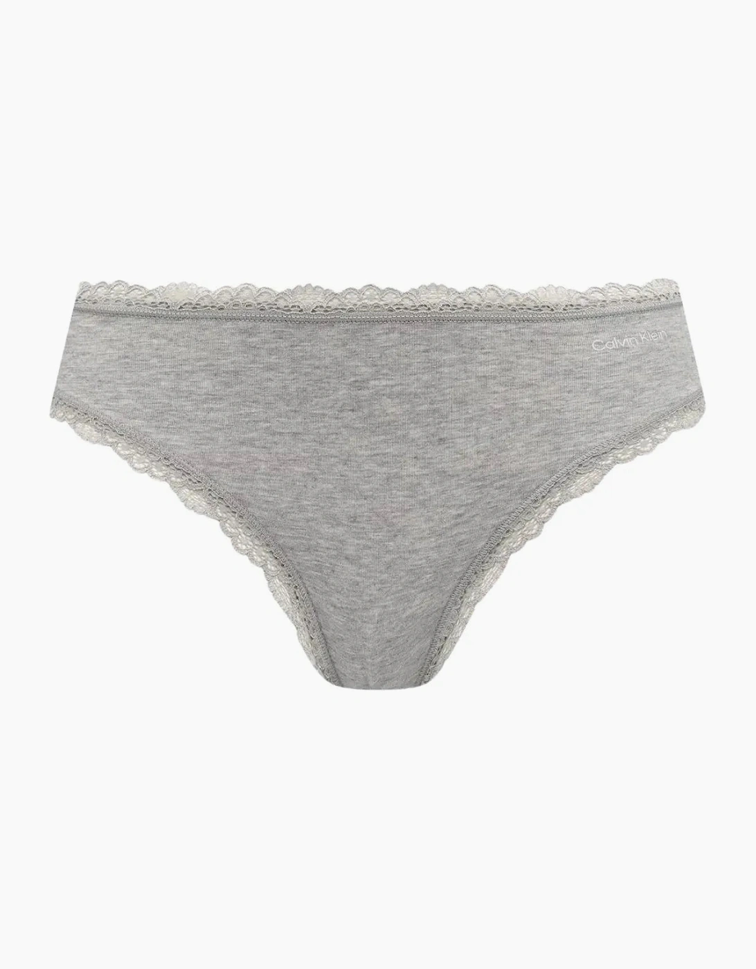 2-Pack Modern Cotton Lace Bikini Briefs, Black / Grey Heather