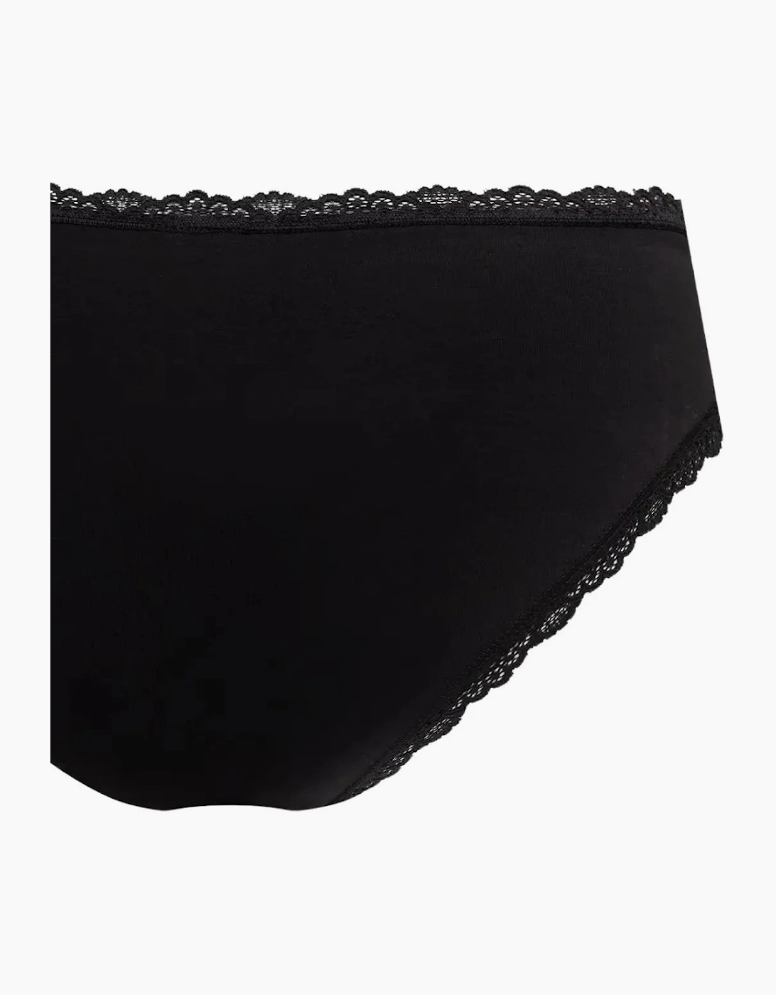 2-Pack Modern Cotton Lace Bikini Briefs, Black / Grey Heather
