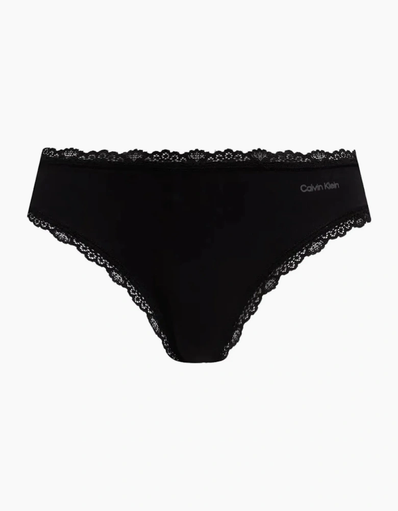 2-Pack Modern Cotton Lace Bikini Briefs, Black / Grey Heather