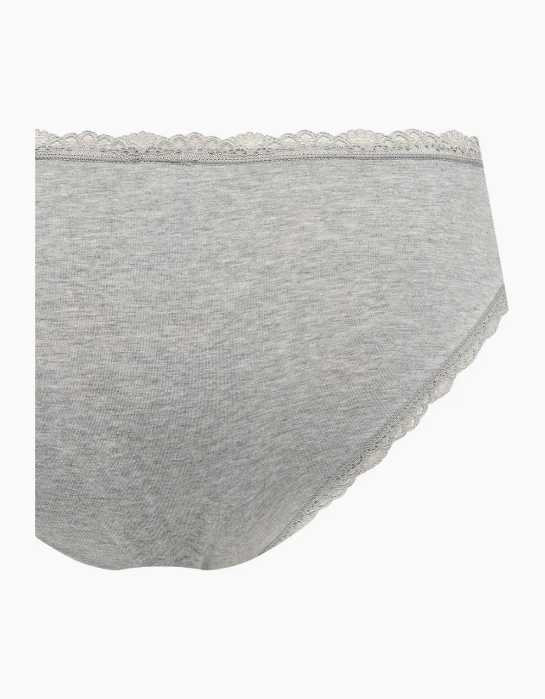 2-Pack Modern Cotton Lace Bikini Briefs, Black / Grey Heather