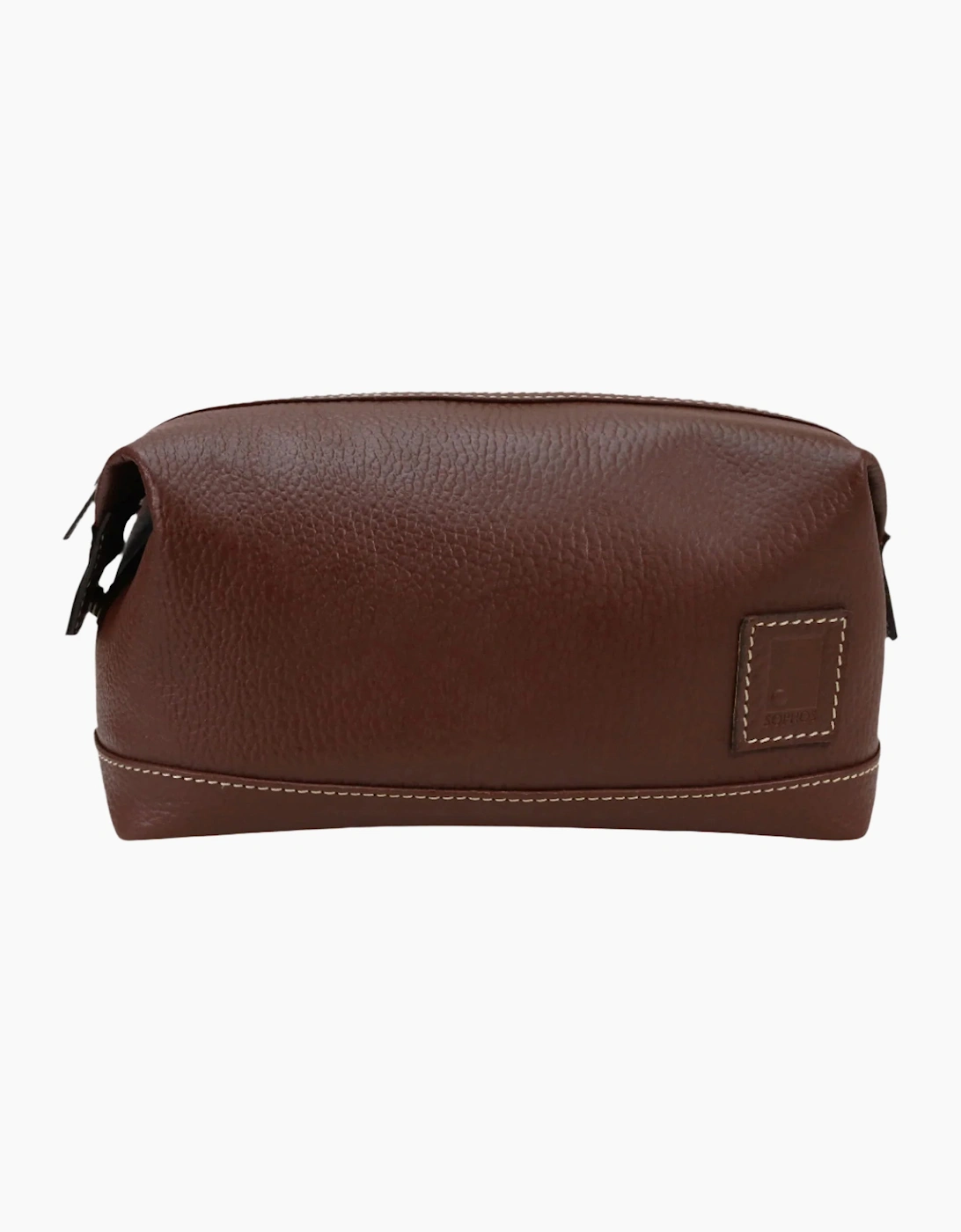 Sophos Attire Leather Wash Bag BROWN