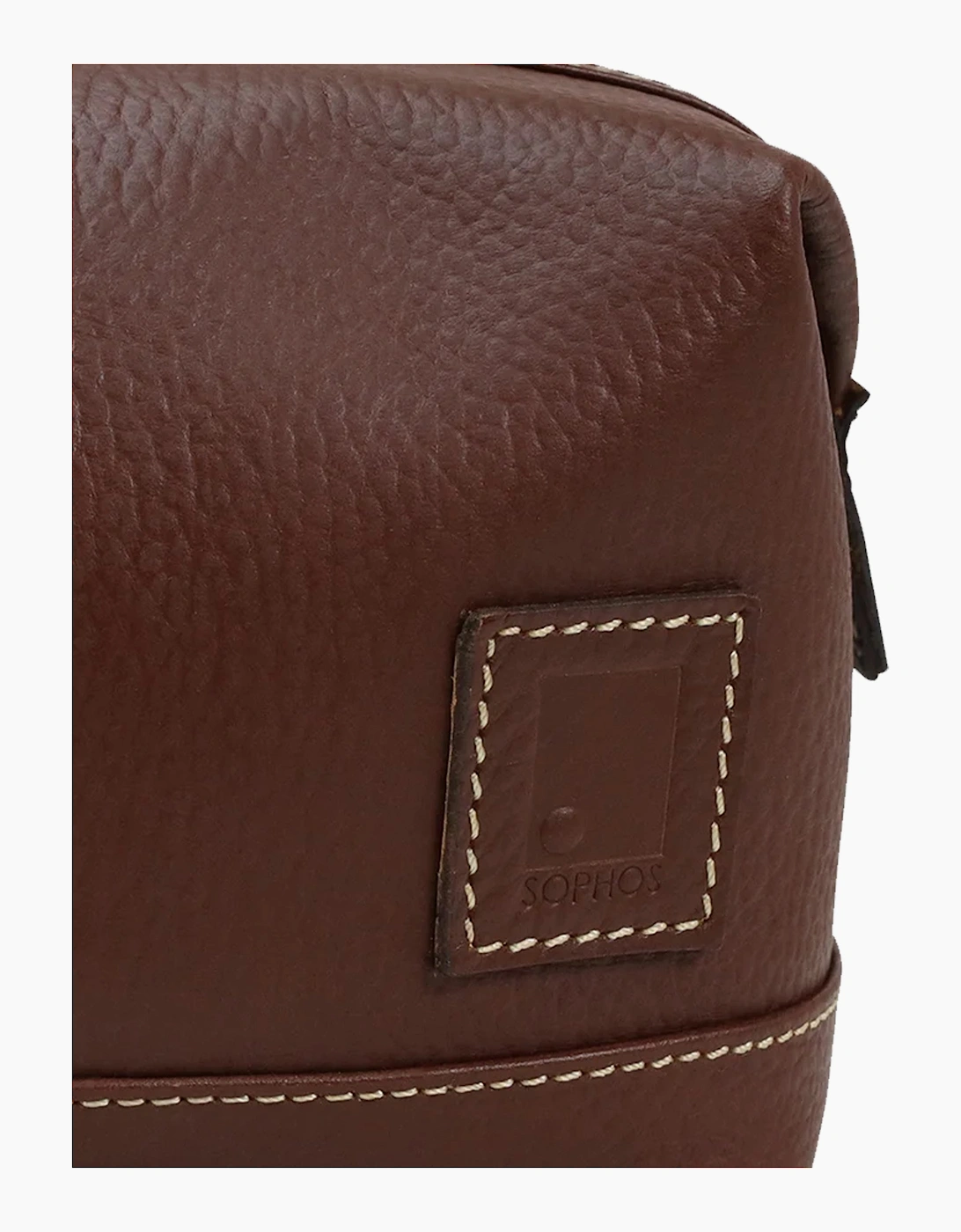 Sophos Attire Leather Wash Bag BROWN