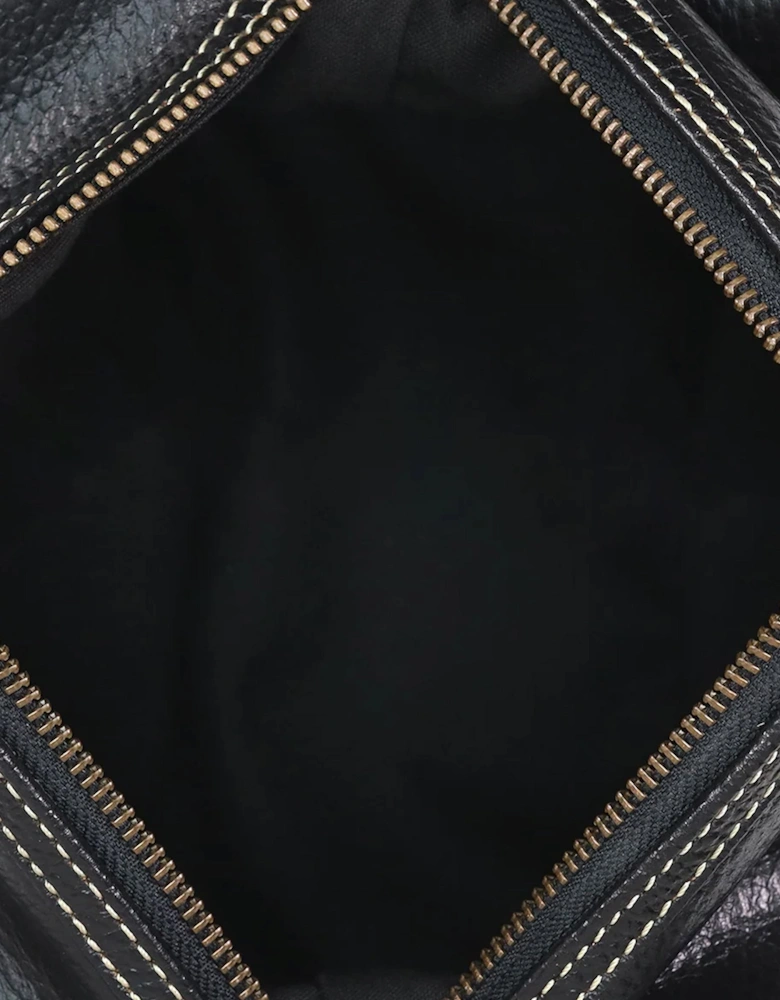 Sophos Attire Leather Wash Bag BLACK