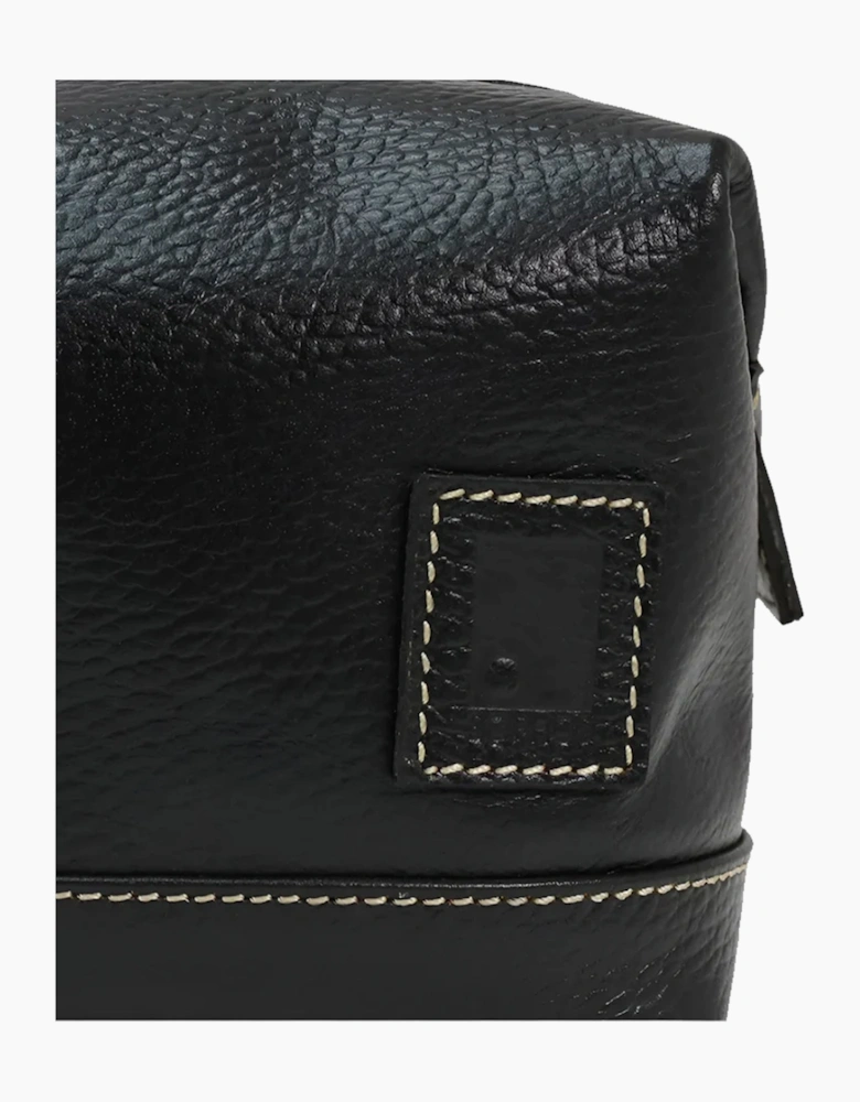 Sophos Attire Leather Wash Bag BLACK