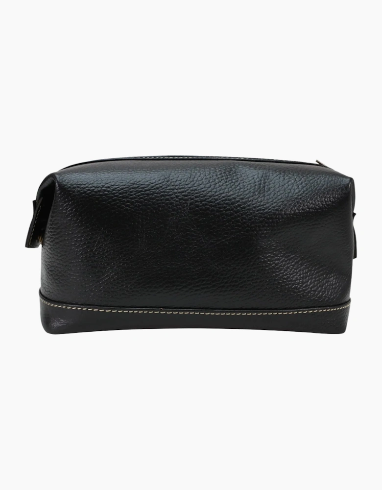 Sophos Attire Leather Wash Bag BLACK