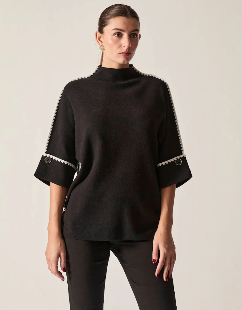Black Contrast Trim Jumper
