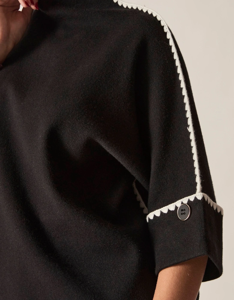 Black Contrast Trim Jumper