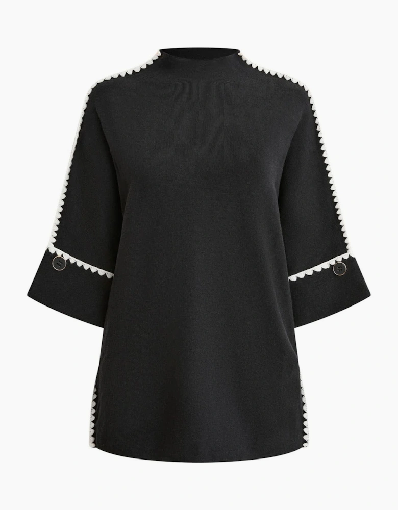 Black Contrast Trim Jumper