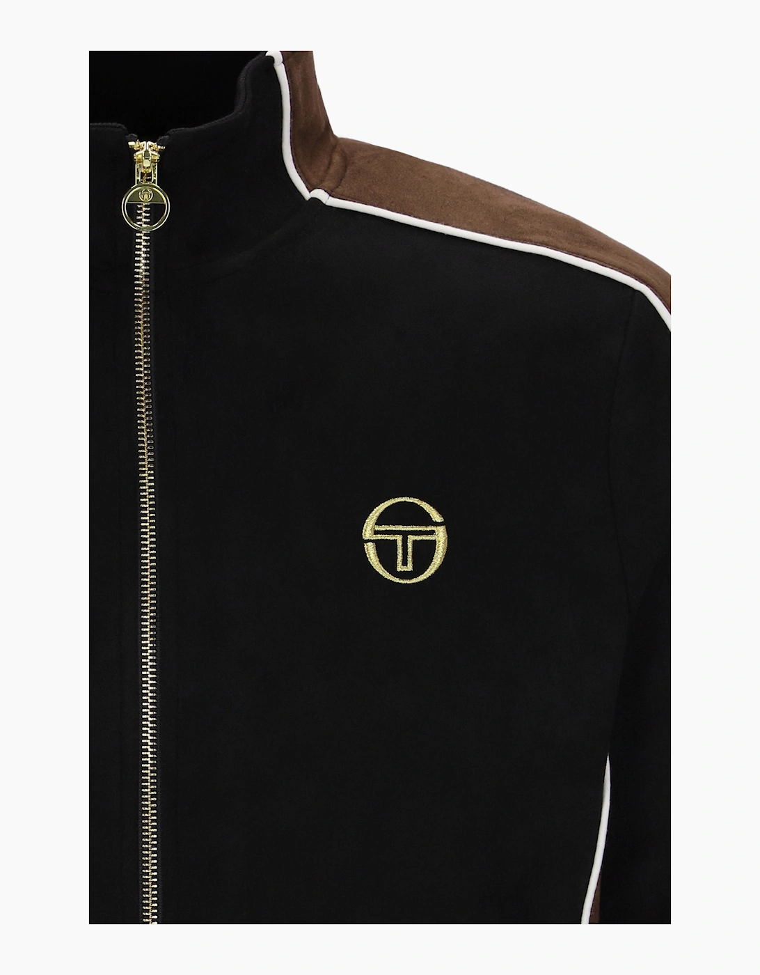 SERGIO TACCHINI CONTRASTO TRACK TOP BLACK/POTTING SOIL/GARDENIA