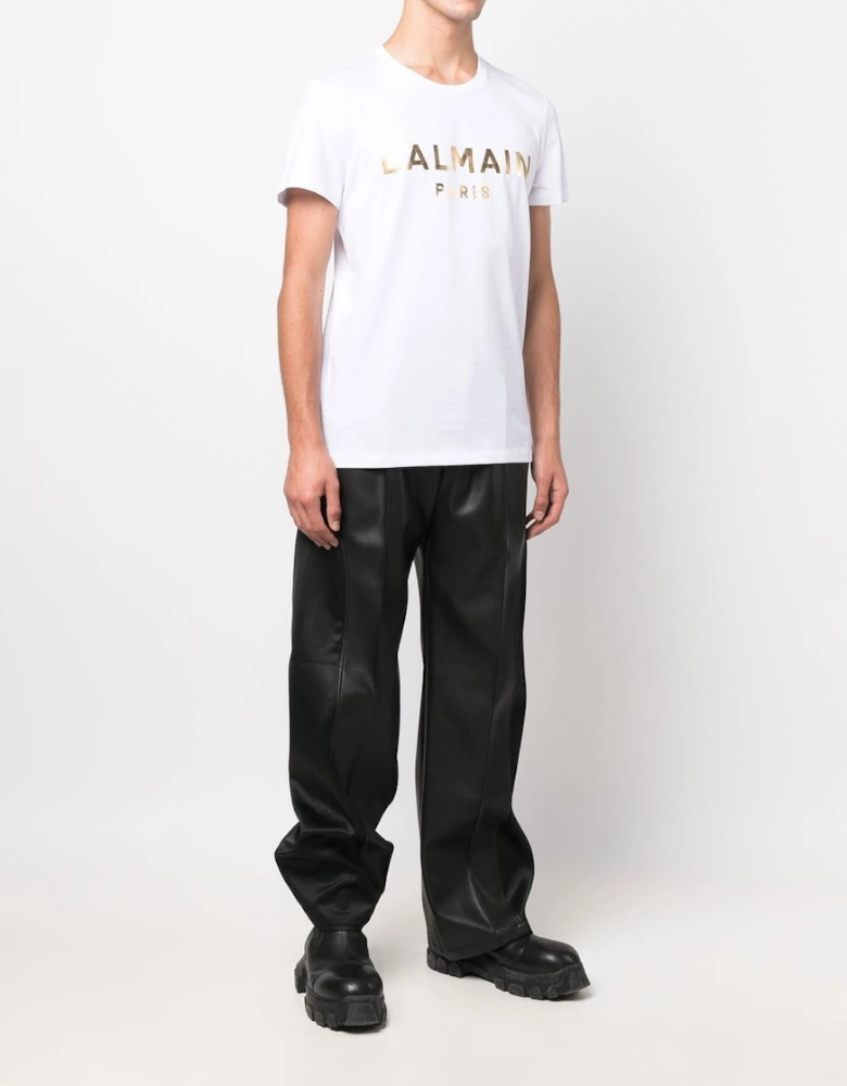 Balmain Paris Gold Foil T-Shirt White