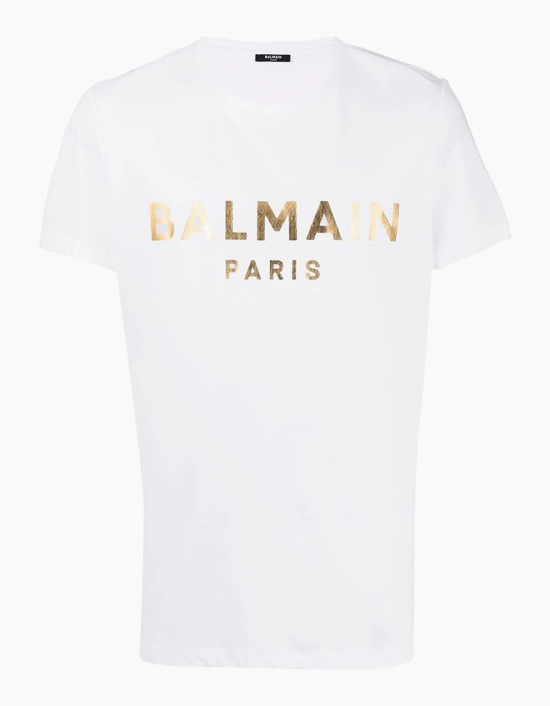 Balmain Paris Gold Foil T-Shirt White