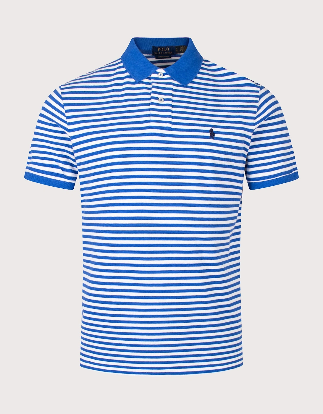 Custom Slim Fit Striped Mesh Polo Shirt