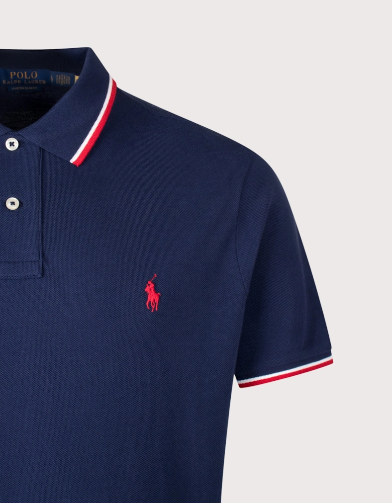Custom Slim  Fit Mesh Polo Shirt