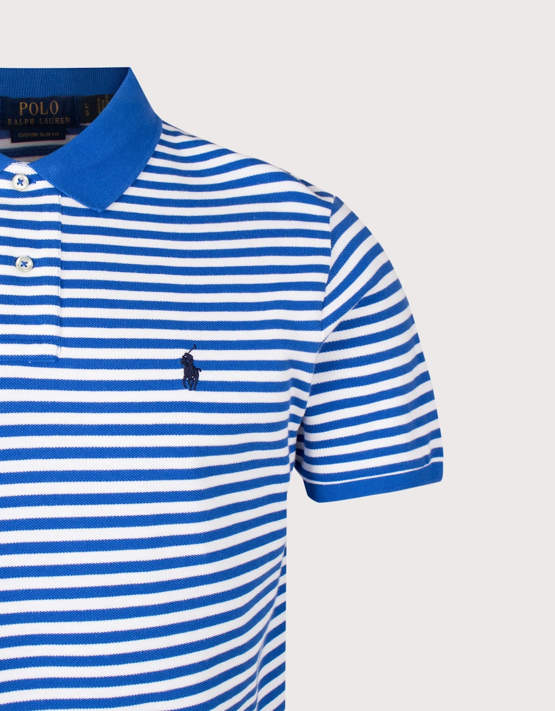 Custom Slim Fit Striped Mesh Polo Shirt