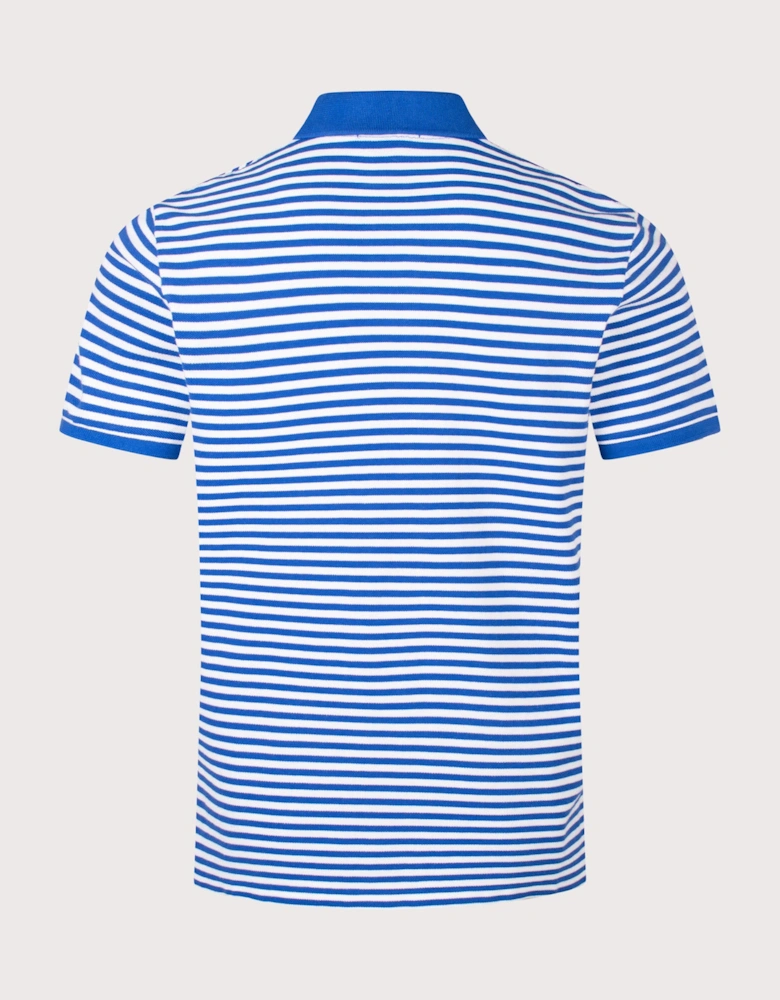 Custom Slim Fit Striped Mesh Polo Shirt