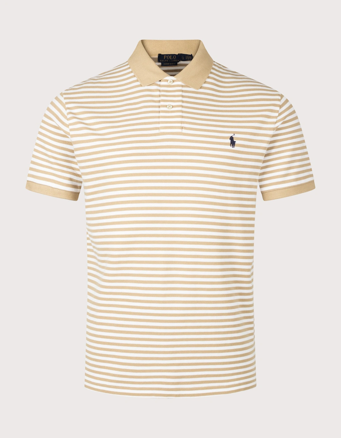Custom Slim Fit Striped Mesh Polo Shirt