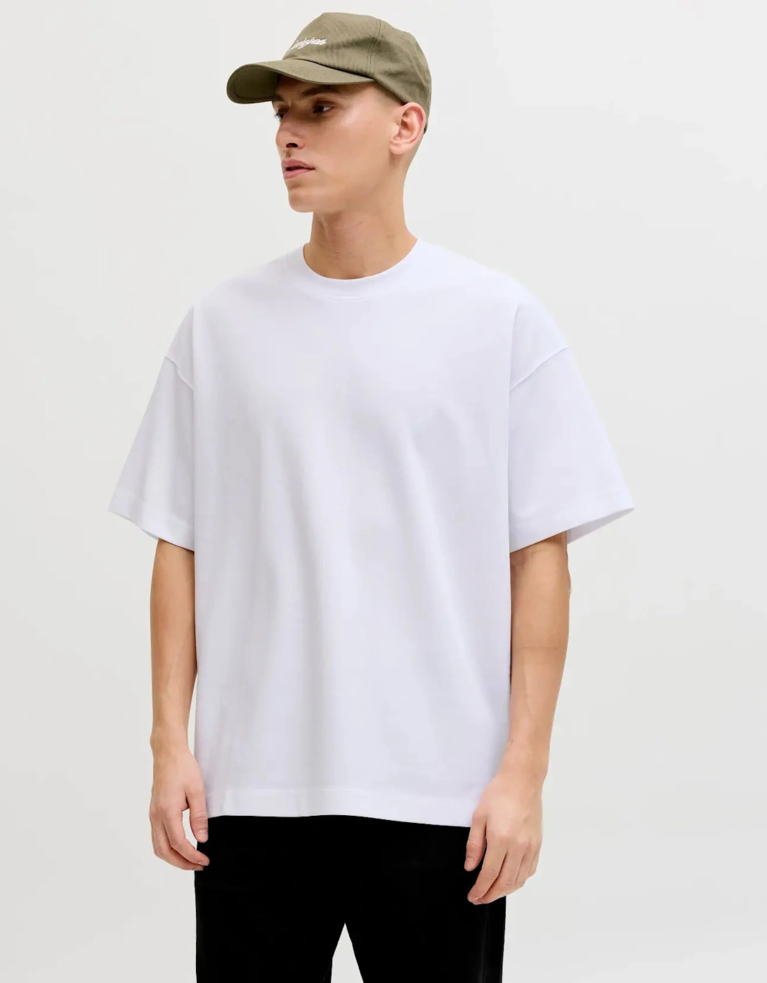 Jack & Jones JJEBarron T-Shirt Short Sleeve Crew Neck WHITE