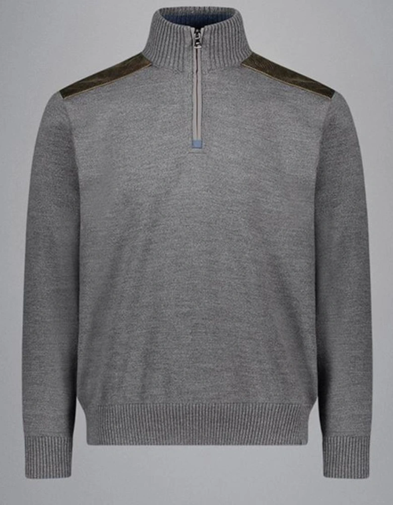 Paul & Shark Soft Touch Wool 1/2 Zip Knit with Contrast Velvet Shoulders