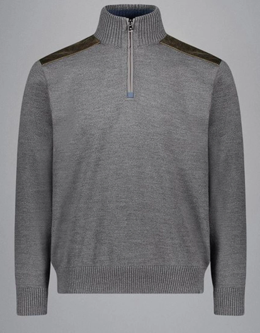Paul & Shark Soft Touch Wool 1/2 Zip Knit with Contrast Velvet Shoulders