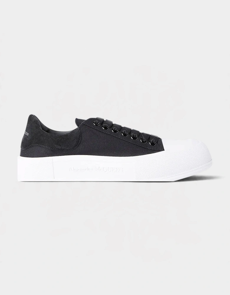 Deck Lace-Up Plimsoll Black White