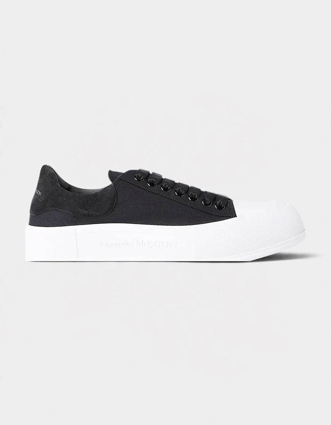 Deck Lace-Up Plimsoll Black White