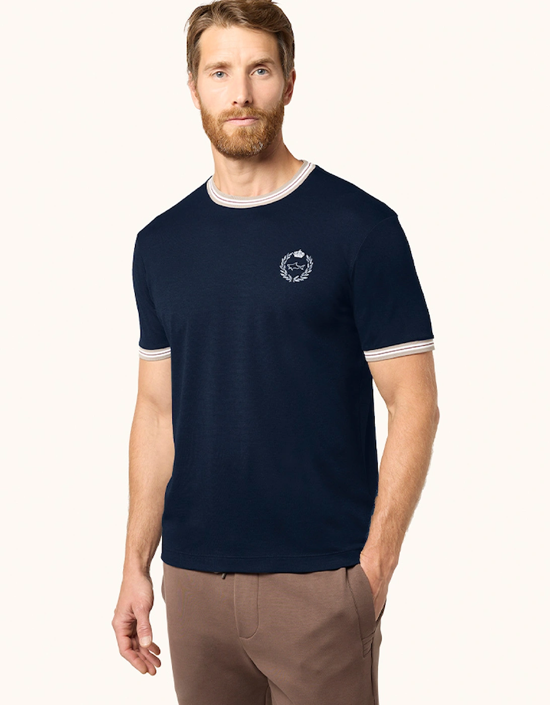 Paul & Shark X-Soft Cotton Jersey T-Shirt with Heraldic Embroidery
