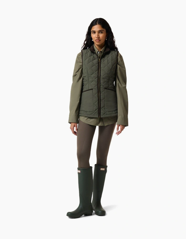 Hunter Original Short Quilted Women's Green Gilet