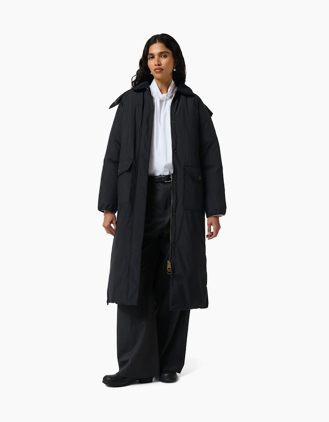 Hunter Victoria Originals Long Quilted Women's Black Jacket