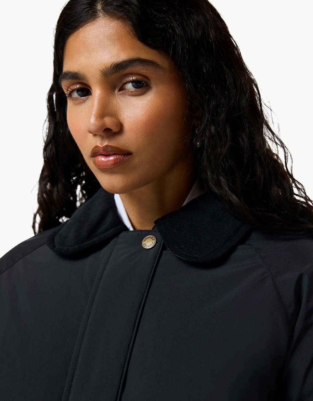 Hunter Victoria Originals Long Quilted Women's Black Jacket