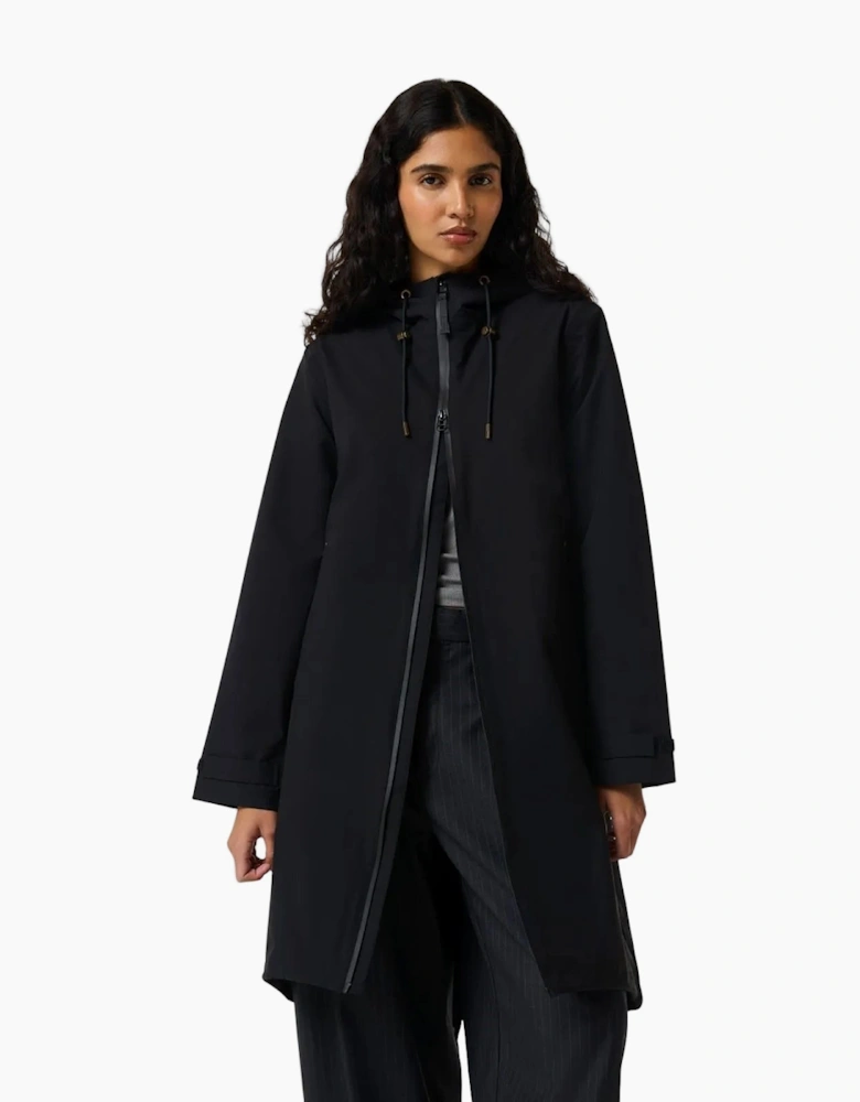 Hunter Originals Long Waterproof Women's Black Rain Jacket