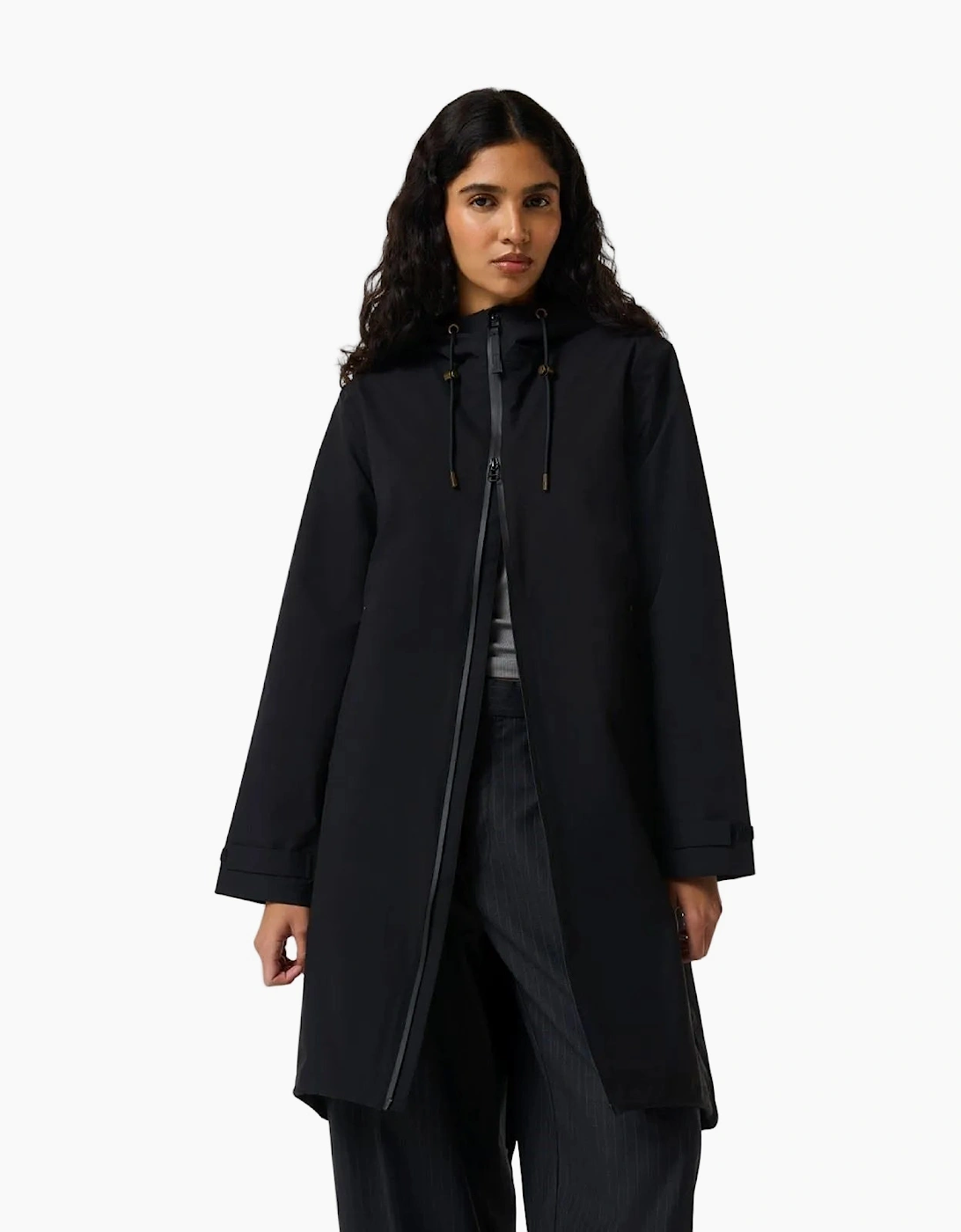 Hunter Originals Long Waterproof Women's Black Rain Jacket