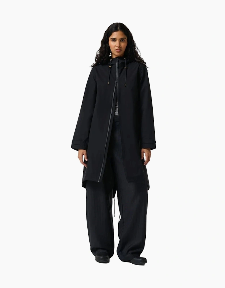 Hunter Originals Long Waterproof Women's Black Rain Jacket