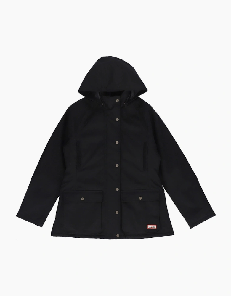 Hunter Originals Long Waterproof Women's Black Rain Jacket