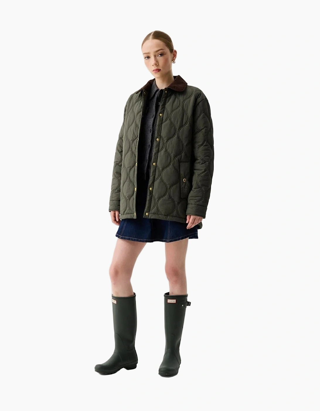 Hunter Witton Quilted Shacket Women's Green Shirt Jacket