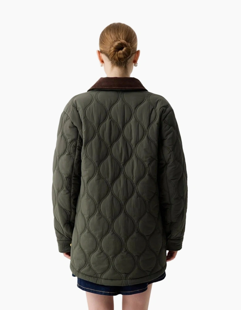 Hunter Witton Quilted Shacket Women's Green Shirt Jacket