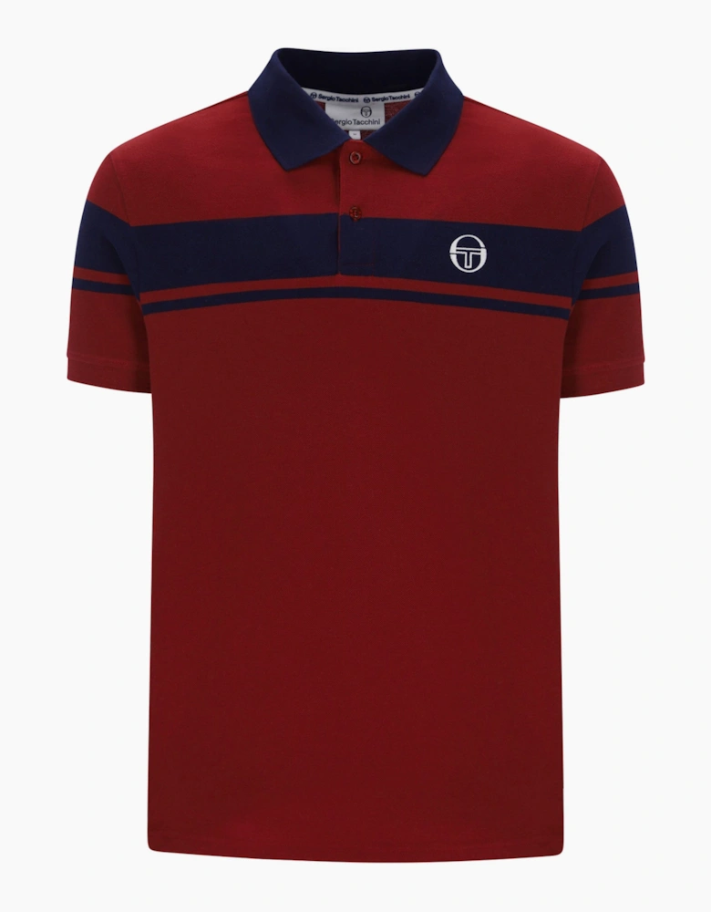 SERGIO TACCHINI YOUNG LINE POLO MERLOT/MARITIME BLUE